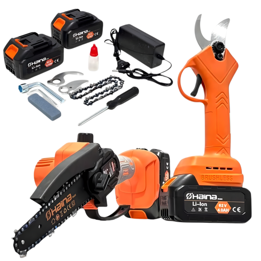 Set Profesional Drujba + Foarfeca Electrica, 2 Acumulatori Puternici 36v