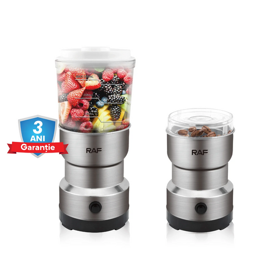 Blender electric RAF 7126 pentru Cafea si Smoothie 2in1, Capacitate 350ml, 300W