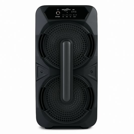 Boxa Portabila Bluetooth, 50 Cm inaltime, 2x10W RMS, Difuzoare Mari 8 INCH, Acumulator Reincarcabil, Jocuri de lumini
