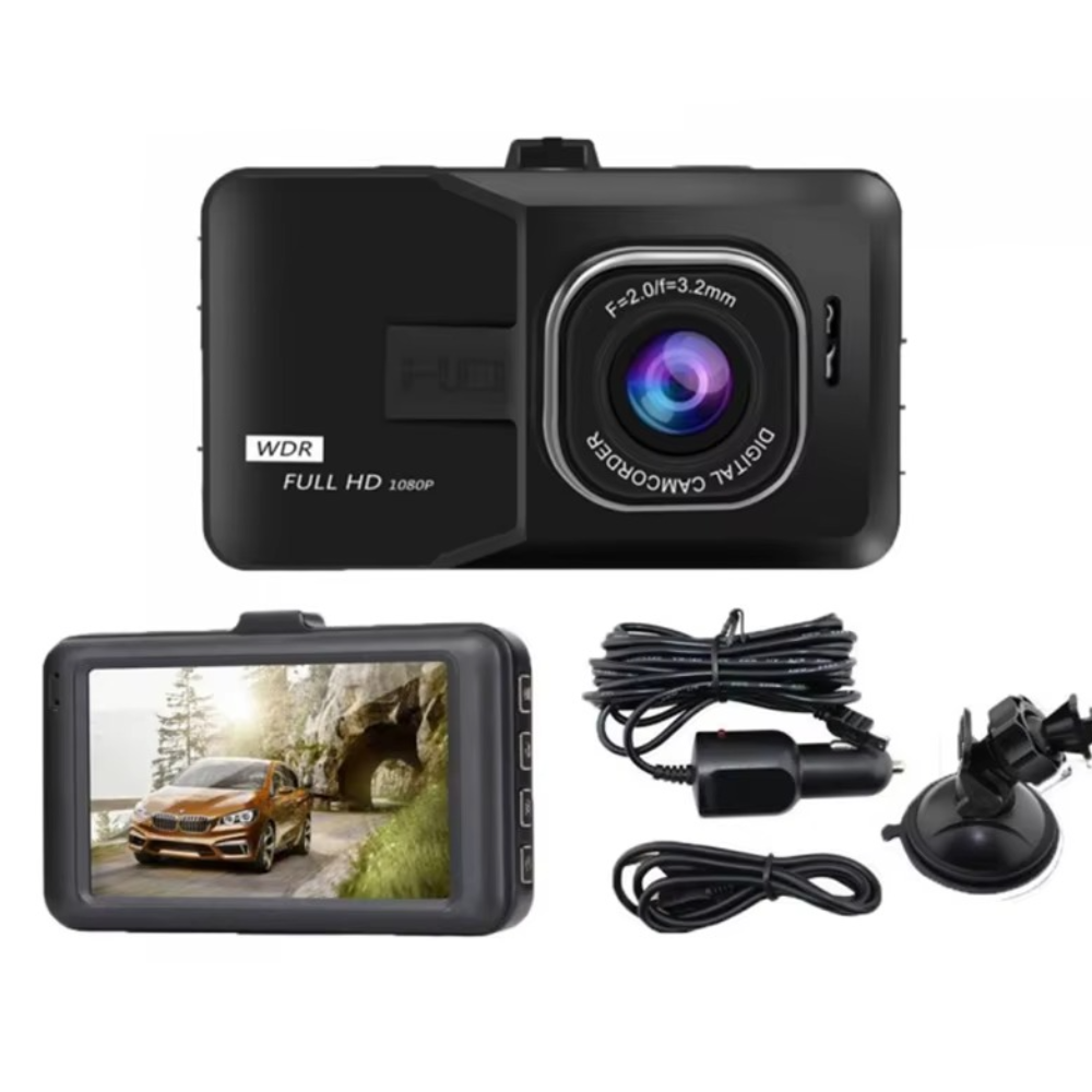 Camera auto DVR Full HD 1080P, Ecran 2.4", unghi larg, inregistrare continua, senzor miscare, montaj pe parbriz