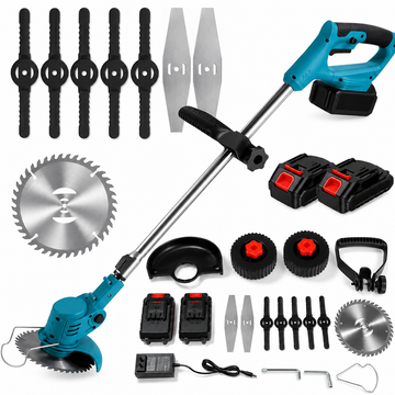 Motocoasa Electrica 3-in-1 PRO 48V cu 2 Roti si Acumulator Li-Ion – Taie Iarba, Gard Viu si Crengi Groase