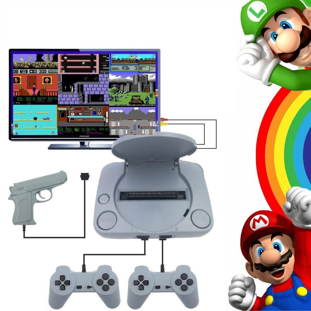 Consola jocuri retro super mario cu 2 gamepad-uri si adaptor pentru redare pe TV