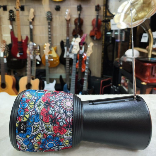 Boxa Portabila Bluetooth cu Incarcare Solara, Radio FM si Lanterna – Design Darbuka, 10W, USB & Card SD