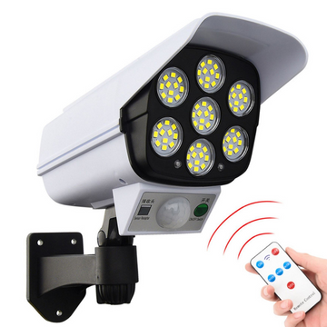 Set 2 x Lampa LED Solară Tip Cameră cu Senzor de Mișcare, Senzor de Lumină și Telecomandă – Iluminare Puternică și Economie de Energie pentru Siguranța Locuinței Tale