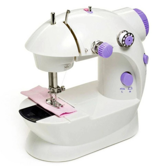 Masina de cusut electrica portabila, cu pedala, alimentare la baterii si incarcator la priza, ideala pentru reparatii rapide si uz casnic