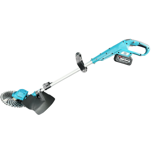 Motocoasa Electrica cu Disc 23cm, Lama Otel 23Cm, 2x Acumulatori Puternici 24v 5ah + Bonus 1x Tambur cu fir