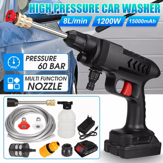 Pistol de spalat cu presiune mobil, 8L/min, 25 Bari cu acumulator 24v