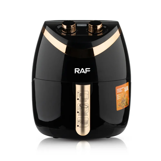 Air Fryer RAF 5232B - Friteuza cu Aer Cald, Fara Ulei, Capacitate 5.8L, 1500W, Negru