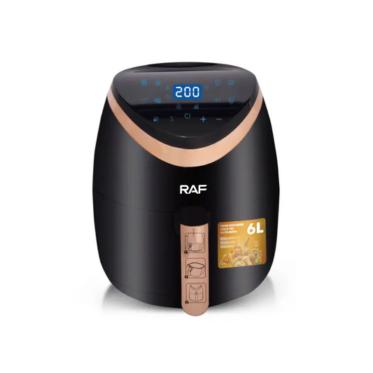 Air Fryer RAF 5234B - Friteuza cu Aer Cald, Fara Ulei, Capacitate 6L, 2400W, Negru