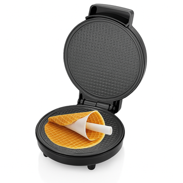 Aparat de Facut Conuri de Vafe – 1000W, Diametru 20 cm – Vafe Crocante si Deserturi Delicioase Acasa