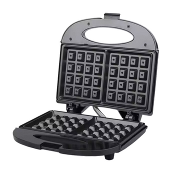 Aparat de facut waffle, 750W, placi neaderente, termostat, clapeta de blocare