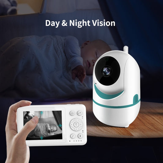 Baby Monitor Digital cu Ecran LCD 3.2” – Viziune Nocturna, Comunicare Bidirectionala, Monitorizare Temperatura, 5 Cantece de Leagan, 200 m Raza