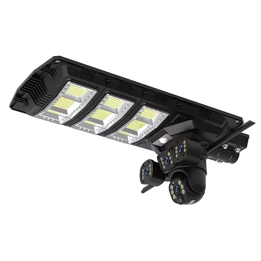 Camera 4G cu Lampa Solara 450W, 9MP, PTZ 360, Night Vision, Audio, IP65, V380, LED Stradala
