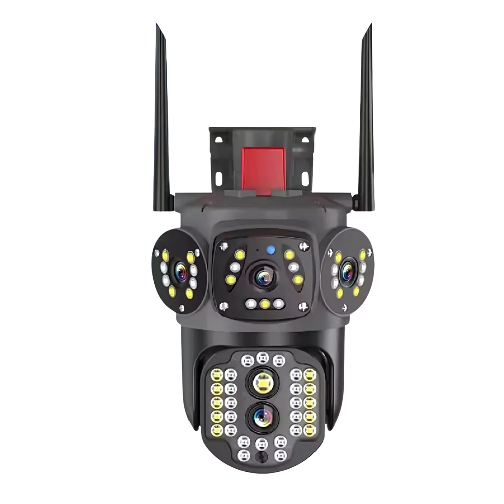 Camera Supraveghere 3 in 1 M145 Tripla 4K 12MP Wireless IP66 cu Rotire Automata si Urmarire Inteligenta