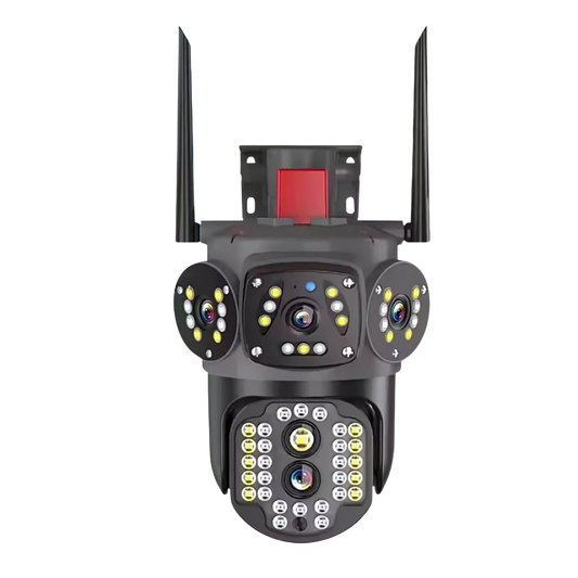 Camera Supraveghere 3 in 1 M145 Tripla 4K 12MP Wireless IP66 cu Rotire Automata si Urmarire Inteligenta
