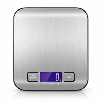 Cantar de Bucatarie Digital 5kg, Precizie 1g, Inox, LCD, g/ml/oz/lb
