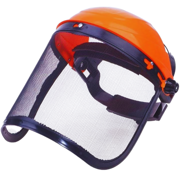 Casca Protectie Motocoasa Viziera Plasa Reglabila, Negru Galben