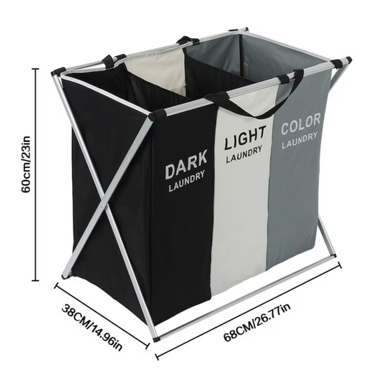 Cos rufe 3 compartimente, 135L, cadru aluminiu pliabil, rezistent la apa, multicolor