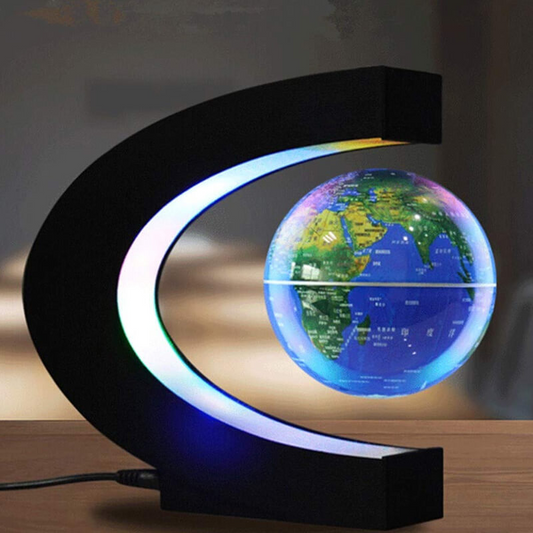 Decoratiune glob pamantesc magnetic, anti-gravitational, cu lumina LED