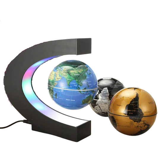 Decoratiune glob pamantesc magnetic, anti-gravitational, cu lumina LED