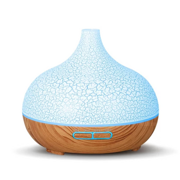Difuzor Uleiuri Esentiale 550 ml, Umidificator Aromaterapie, Ultrasunete, Design 3D Bamboo
