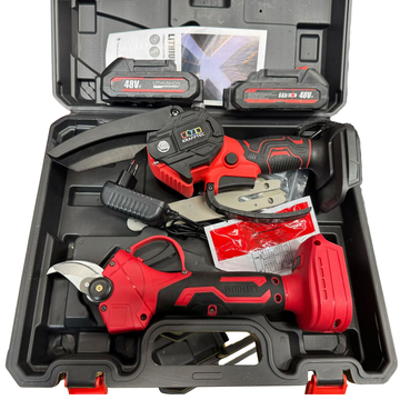 Foarfeca Electrica cu Mini Drujba – 2 Acumulatori 48V + Valiza Transport