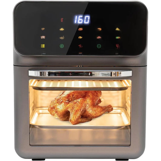Friteuza cu Aer Cald Hoffmann 12L – Gatit Sanatos și Eficient, cu Tehnologie 360°, Panou Tactil Digital si Putere 2400W