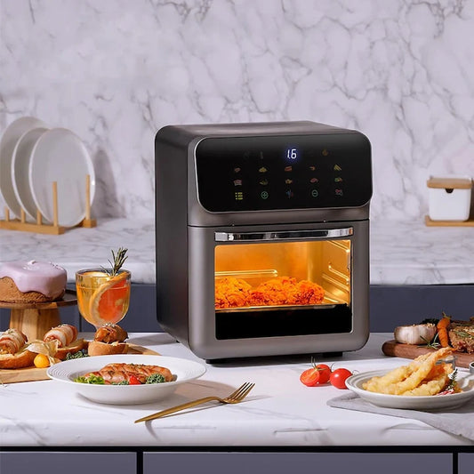 Friteuza cu Aer Cald Hoffmann 12L – Gatit Sanatos și Eficient, cu Tehnologie 360°, Panou Tactil Digital si Putere 2400W
