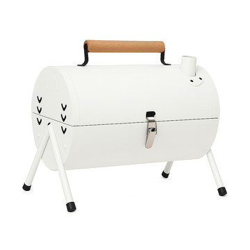 Gratar Carbune Portabil, Design Dublu, 38x25cm, Metal Rezistent, Maner Lemn, Ideal pentru Camping, Gradina si Excursii