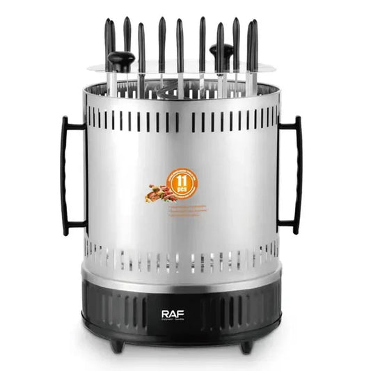 Grătar Electric Vertical 1500W cu 11 Frigărui Rotative – Gătire Rapidă și Eficientă pentru Preparate Delicioase