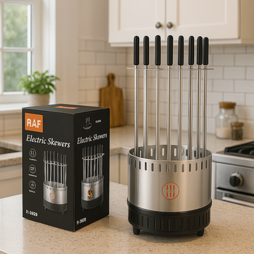 Grătar Electric Vertical 1500W cu 11 Frigărui Rotative – Gătire Rapidă și Eficientă pentru Preparate Delicioase