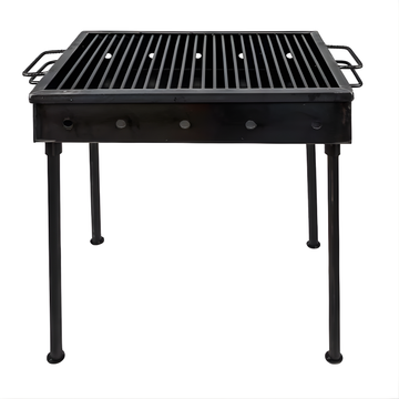 Gratar Metalic pe Carbuni 50x35 cm – Tabla 2mm, Picioare Demontabile, Ideal Camping