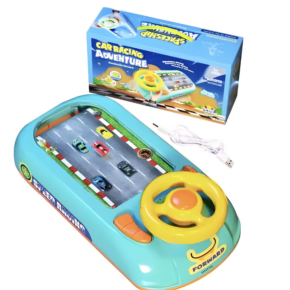 Jucarie Simulator Volan cu Muzica, Curse Masini, Incarcare USB