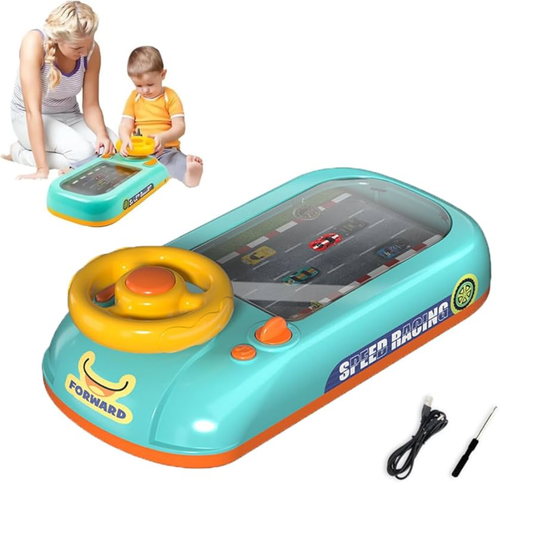 Jucarie Simulator Volan cu Muzica, Curse Masini, Incarcare USB