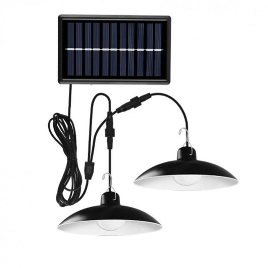 Lustra Solara Dubla cu Telecomanda, Panou Solar 5.5V si 2x30 LED, Iluminare 10h, IP65, Gradina si Terasa