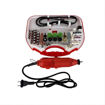 Masina de Gravat 500W cu 117 Accesorii – 12000 RPM, Variator Turatie, Rosu