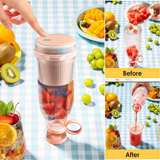 Mini Blender Portabil - Smoothie & Shake, 4 Lame, 300ml