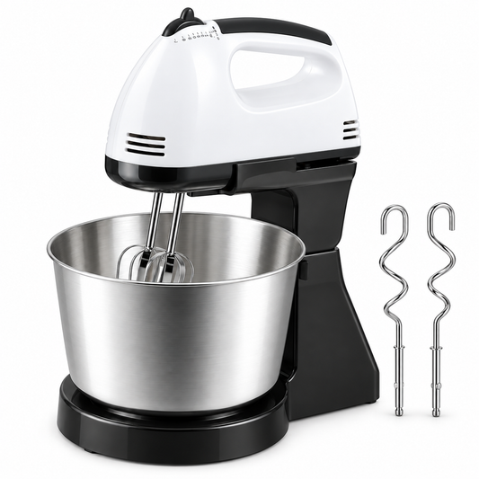Mixer cu Bol Inox 4L, 380W, 7 Viteze, Detasabil, 2-in-1