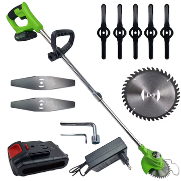 Motocoasa Electrica 48V cu Acumulator – 18000 RPM, Brat Reglabil, 2 Lame + Disc Taiere