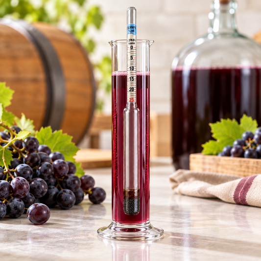 Mustimetru Vinometru Rusesc 0-25%, Sticla, 15cm, 2 Scale Gradate