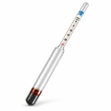 Mustimetru Vinometru Rusesc 0-25%, Sticla, 15cm, 2 Scale Gradate