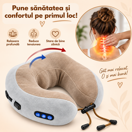 Perna Cervicala cu Masaj Shiatsu, Vibratii si Incalzire 45°C