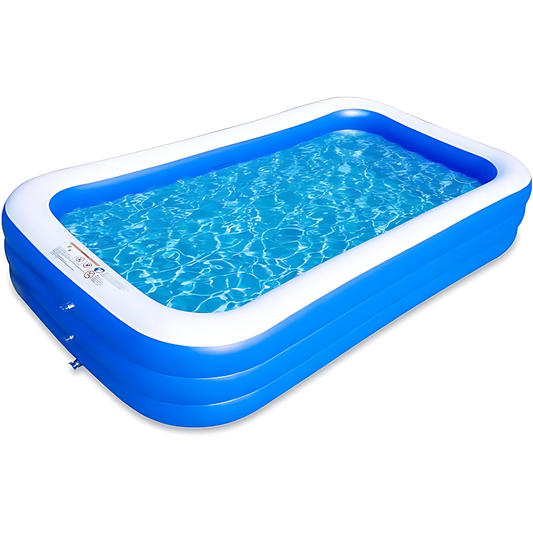 Piscina Gonflabila Family Fun – 3 Inele, Perete Moale, 180 x 120 x 60 cm, Albastru