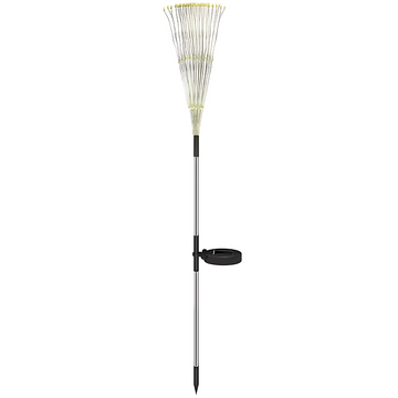 Set 2 Lampi Solare LED Gradina, 90 LED-uri Artificii, Multicolor, Tija Metalica 60cm, IP65, Auto ON/OFF, Decor Exterior