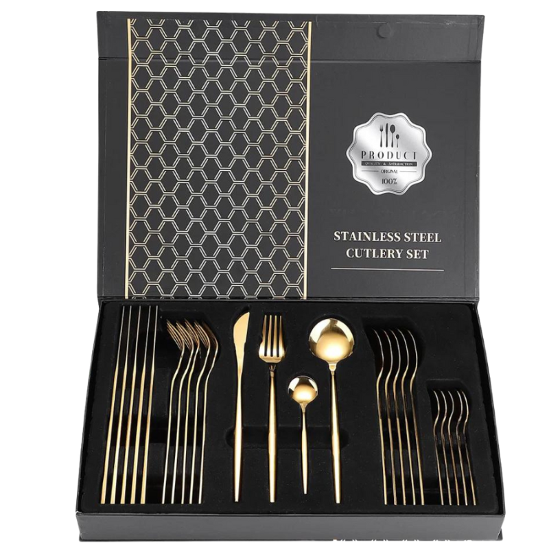 Set 24 de tacamuri aurii Royal Gold