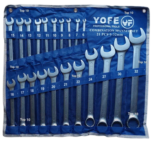 Set chei combinate 21 piese, 6-32 mm, otel calit, rezistente, pentru uz profesional
