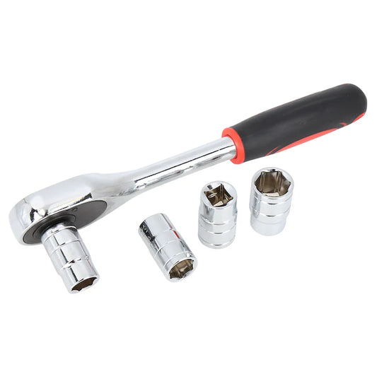 Set Chei Tubulare 12 Piese, 10-24mm, Cu Clichet si Adaptor 1/4, Crom Vanadiu