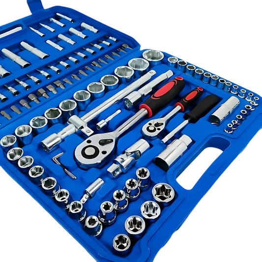Set Chei Tubulare si Biti New Tools 108 Piese, Otel Crom Vanadiu, Cu Cutie, Reparatii Auto si Uz Casnic