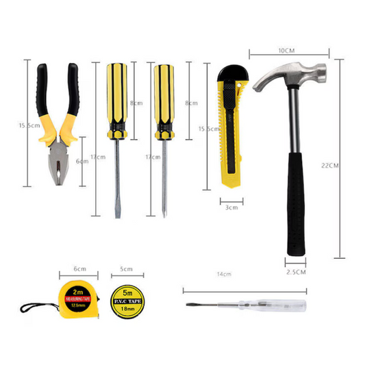 Trusa Completa de Scule, 8 Piese, Otel Crom Vanadiu,  pentru Reparatii Casnice si Bricolaj