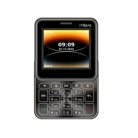 Telefon Mini Slide i19 Pro, 2.4 inch, Dual SIM, camera, FM, Bluetooth, negru
